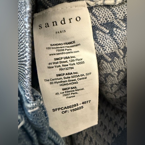 Sandro Blue and Cream Knit Cardigan size 1 - Picture 8 of 9